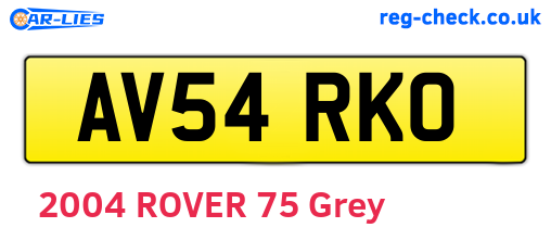 AV54RKO are the vehicle registration plates.