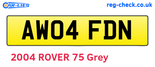 AW04FDN are the vehicle registration plates.