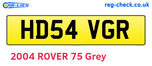HD54VGR are the vehicle registration plates.