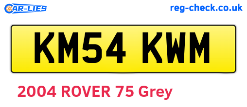 KM54KWM are the vehicle registration plates.