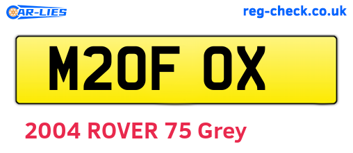 M20FOX are the vehicle registration plates.