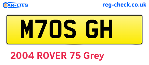 M70SGH are the vehicle registration plates.