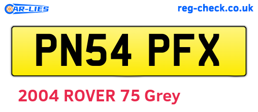 PN54PFX are the vehicle registration plates.