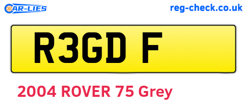 R3GDF are the vehicle registration plates.