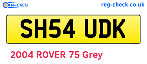 SH54UDK are the vehicle registration plates.