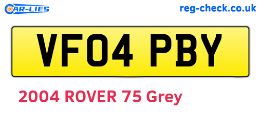 VF04PBY are the vehicle registration plates.