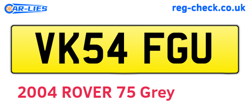 VK54FGU are the vehicle registration plates.