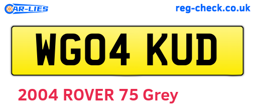 WG04KUD are the vehicle registration plates.