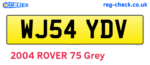 WJ54YDV are the vehicle registration plates.