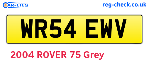 WR54EWV are the vehicle registration plates.