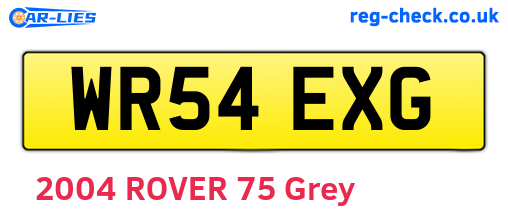 WR54EXG are the vehicle registration plates.