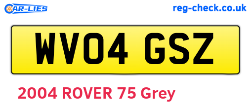WV04GSZ are the vehicle registration plates.