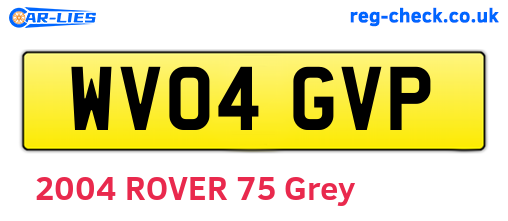 WV04GVP are the vehicle registration plates.
