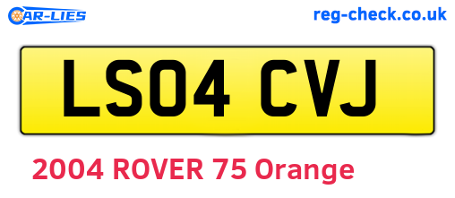LS04CVJ are the vehicle registration plates.