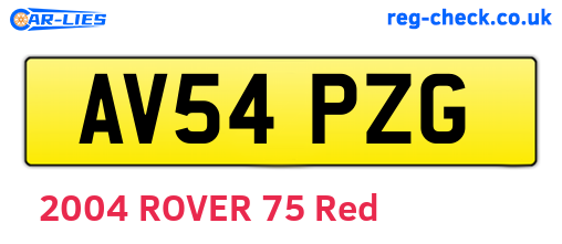 AV54PZG are the vehicle registration plates.