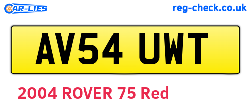AV54UWT are the vehicle registration plates.