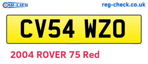 CV54WZO are the vehicle registration plates.