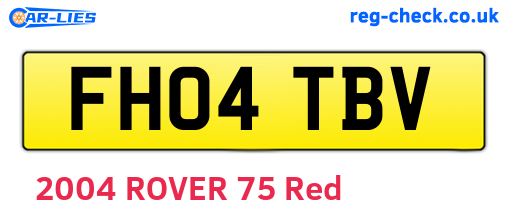 FH04TBV are the vehicle registration plates.