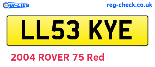 LL53KYE are the vehicle registration plates.