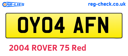 OY04AFN are the vehicle registration plates.