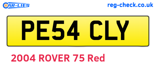 PE54CLY are the vehicle registration plates.