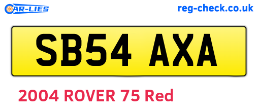 SB54AXA are the vehicle registration plates.