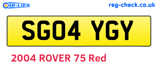 SG04YGY are the vehicle registration plates.