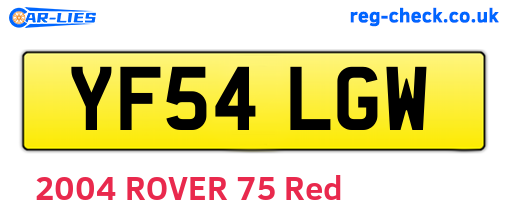 YF54LGW are the vehicle registration plates.