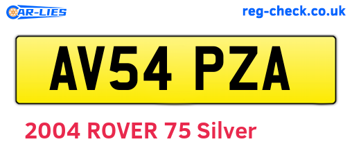 AV54PZA are the vehicle registration plates.