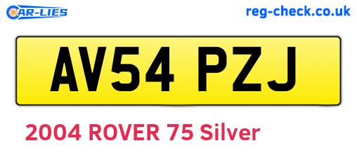 AV54PZJ are the vehicle registration plates.