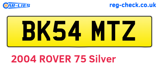 BK54MTZ are the vehicle registration plates.