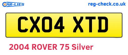 CX04XTD are the vehicle registration plates.
