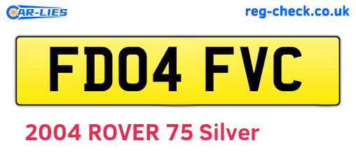 FD04FVC are the vehicle registration plates.