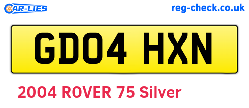 GD04HXN are the vehicle registration plates.