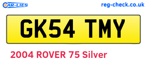 GK54TMY are the vehicle registration plates.