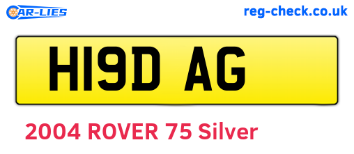 H19DAG are the vehicle registration plates.