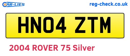 HN04ZTM are the vehicle registration plates.