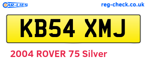 KB54XMJ are the vehicle registration plates.
