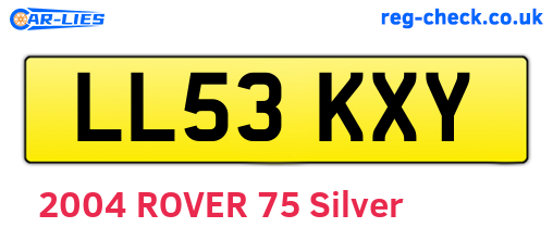 LL53KXY are the vehicle registration plates.