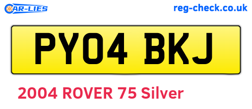 PY04BKJ are the vehicle registration plates.