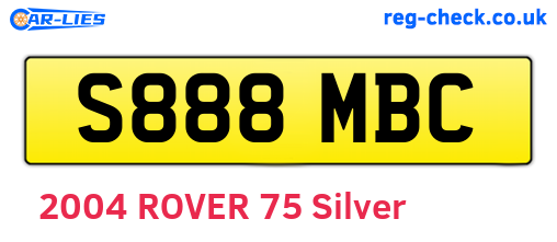S888MBC are the vehicle registration plates.