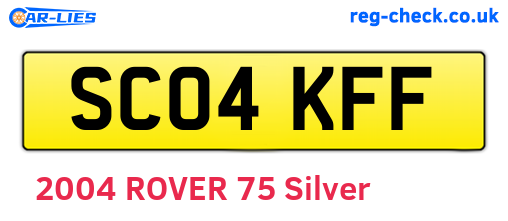 SC04KFF are the vehicle registration plates.