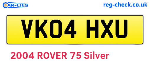 VK04HXU are the vehicle registration plates.
