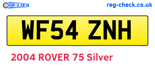 WF54ZNH are the vehicle registration plates.