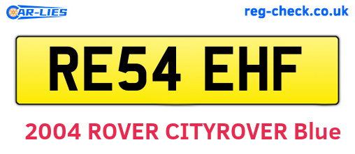 RE54EHF are the vehicle registration plates.