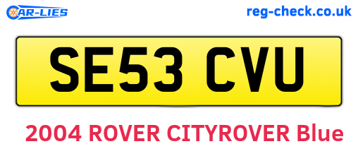 SE53CVU are the vehicle registration plates.