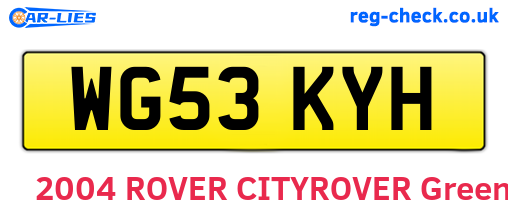 WG53KYH are the vehicle registration plates.