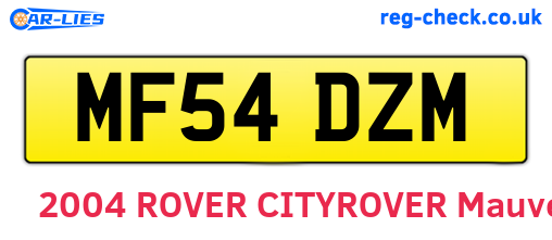 MF54DZM are the vehicle registration plates.