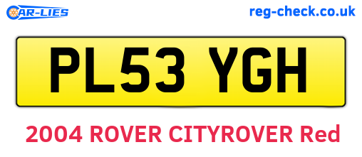 PL53YGH are the vehicle registration plates.