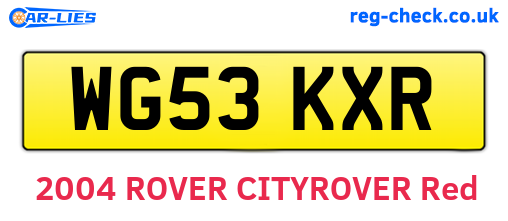 WG53KXR are the vehicle registration plates.